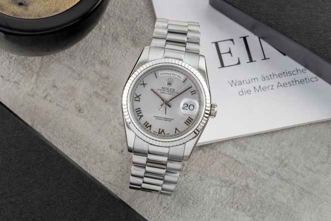  Rolex Day-Date 36 18k (0,750) Weissgold Automatik Herrenuhr Ref. 118239 P-Serie 