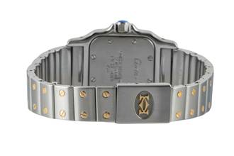 Thumbnail von Cartier Santos Galbée Lady Stahl / Gold Saphirglas Ref. W20012C4 Box