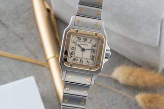 Thumbnail von Cartier Santos Galbée Lady Stahl / Gold Saphirglas Ref. W20012C4 Box