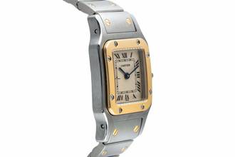 Thumbnail von Cartier Santos Galbée Lady Stahl / Gold Saphirglas Ref. W20012C4 Box