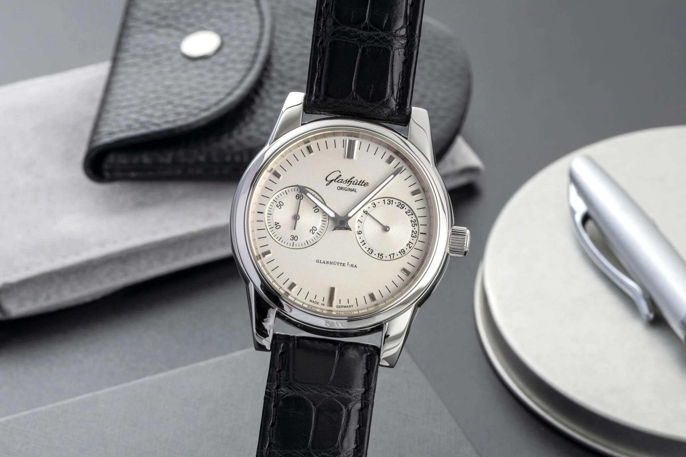  Glashütte Original Senator Stahl Automatik Herren Ref 1-39-58-02-02-04 Box & Papiere 2011 