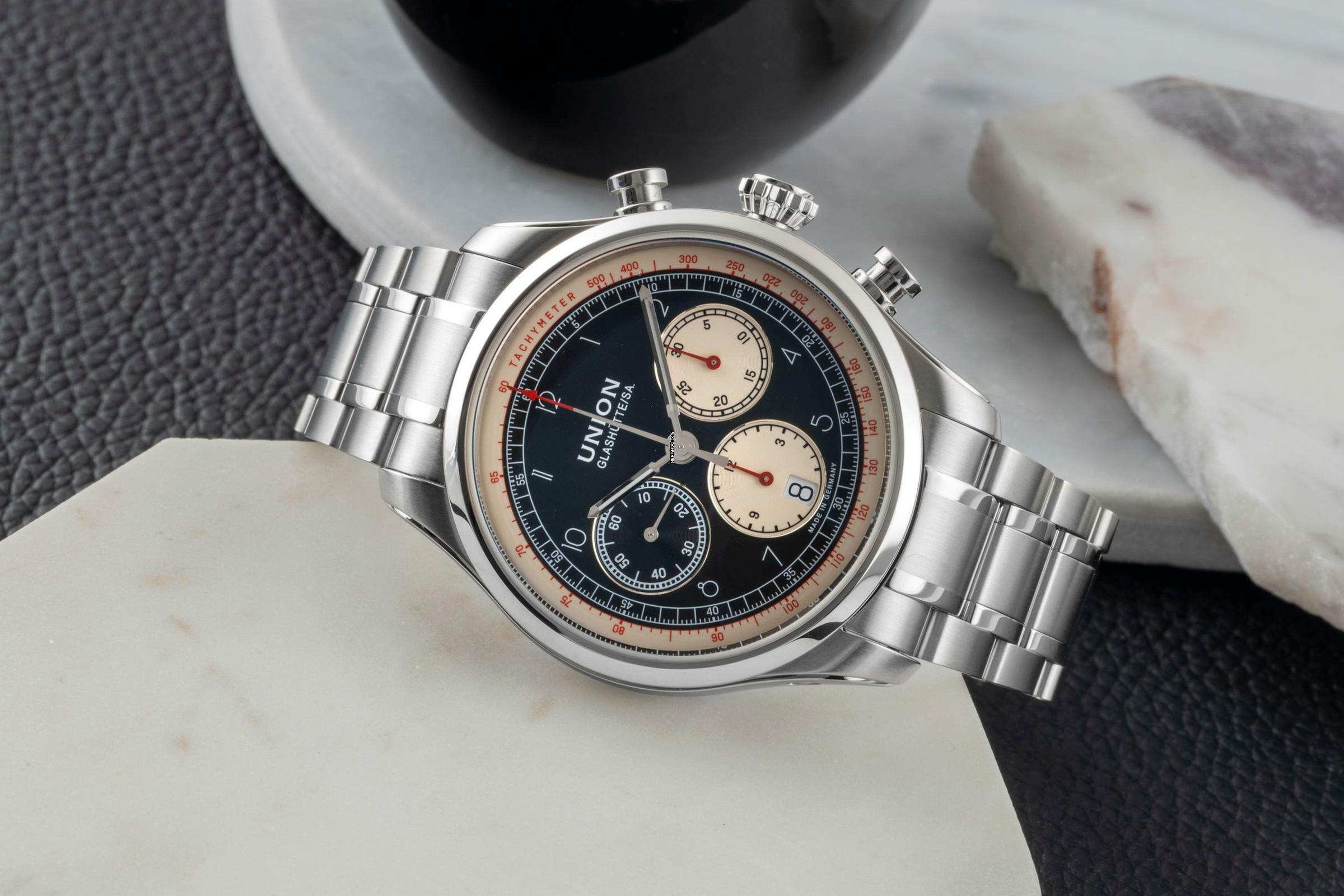 Thumbnail von Union Glashütte Belisar Chronograph Stahl Ref. D009.427.16.052.00 B&P 2022