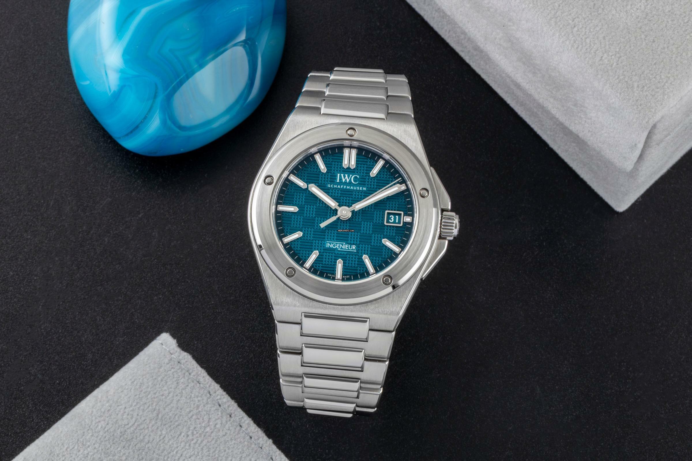 Thumbnail von IWC Ingenieur Automatic 40 Aqua Blue Stahl Automatik Ref. IW328903 Box & Papiere 2024