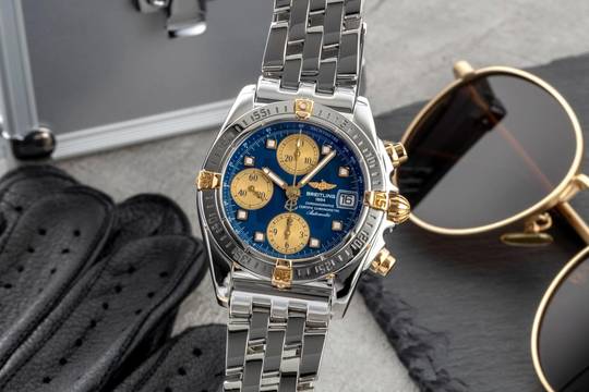  Breitling Chrono Cockpit Chronograph Stahl / Gold Automatik Ref. B13357 B&P 2005 