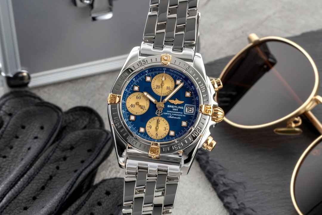  Breitling Chrono Cockpit Chronograph Stahl / Gold Automatik Ref. B13357 B&P 2005 