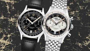Thumbnail von Atlantic Worldmaster Bicompax Dual Color auf Metallarmband optional in blau oder schwarz
