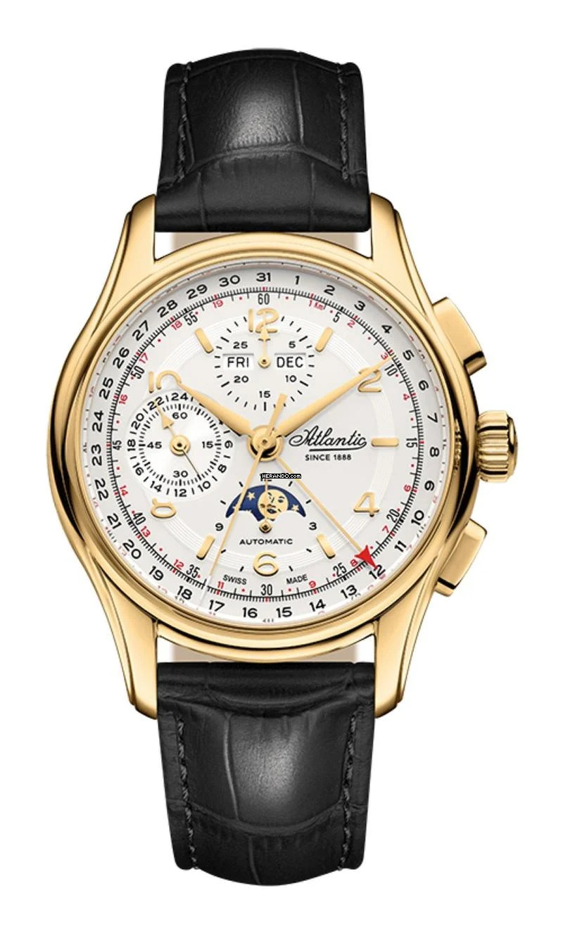Atlantic Worldmaster Automatik-Chronograph mit Mondphase PVD Gold