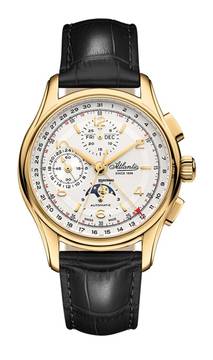  Atlantic Worldmaster Automatik-Chronograph mit Mondphase PVD Gold 