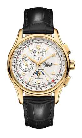 Atlantic Worldmaster Automatik-Chronograph mit Mondphase PVD Gold 