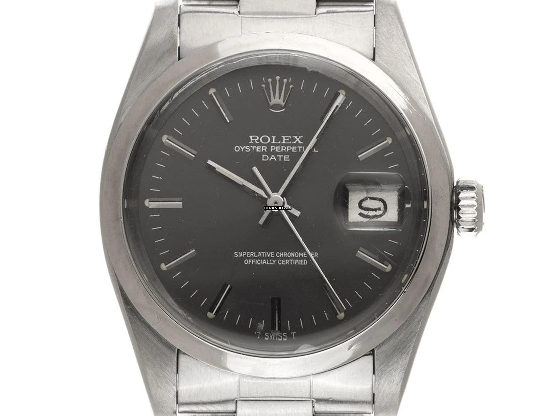  Rolex Oyster Perpetual Date open 6/9 Ref.1500 1977 Box&Beschribung original unpoliert Oyster Perpetual Date Rhodium open 6/9 Stahl 