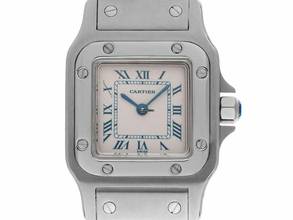 Thumbnail von Cartier Santos Galbée Lady PM Ref.1565 2004 Box&Beschreibung sehr gut Vintage Santos Galbee Lady PM kleines Modell