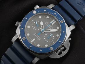 Thumbnail von Panerai Submersible Chrono Guillaume Nery Edition Ref.PAM00982 2025 Full Set Ungetragen Submersible Chrono Guillaume Nery Edition Titan