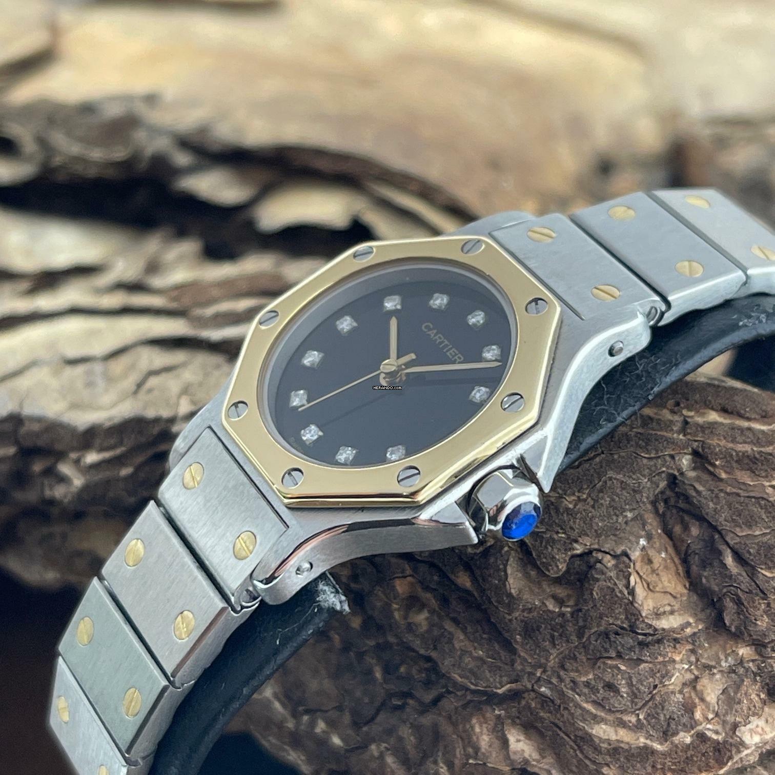 Thumbnail von Cartier Santos Santos Octagon Dia Dial - FULLSET 1990 - Ref. 0907