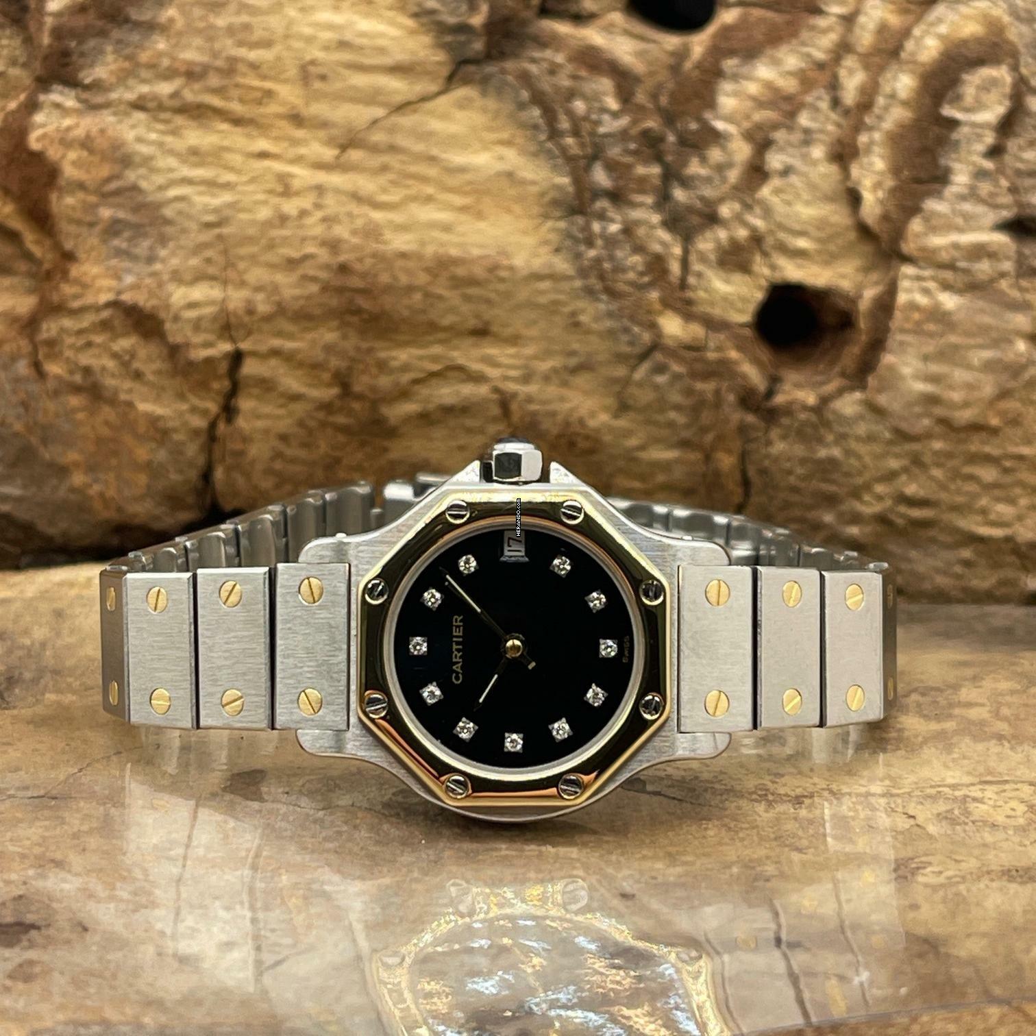 Thumbnail von Cartier Santos Santos Octagon Dia Dial - FULLSET 1990 - Ref. 0907