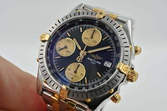 Thumbnail von Breitling Chronomat Chronograph B13048 Black Dial Steel Gold