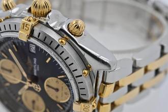 Thumbnail von Breitling Chronomat Chronograph B13048 Black Dial Steel Gold