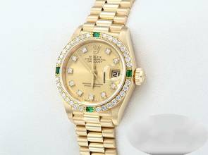 Thumbnail von Rolex Lady-Datejust Gelbgold 750 Diamanten Smaragde 69078 Automatik 18kt Yellow Gold Damen President-band Chronometer Oyster