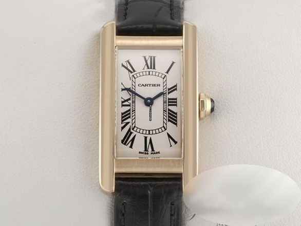  Cartier Tank Américaine Lady Tank Americaine Gelbgold 750 Lederband Damen 18kt Yellow Gold 