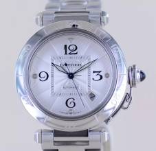 Thumbnail von Cartier Pasha Date Automatic Stahl Klassiker Luxusuhr Stick dial 38mm Stahlband