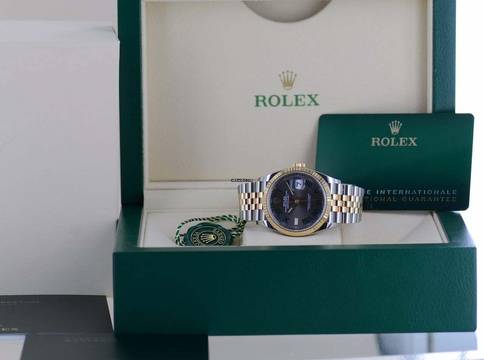  Rolex Datejust 36 Stahl Gold Jubilé Wimbledon Dial 126233 Fluted Bezel B+P 