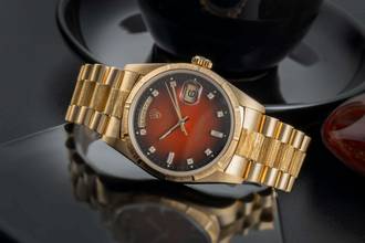 Thumbnail von Rolex Day-Date 36 18k Red Vignette Diamond Dial Borke Gold Automatik Ref. 18248