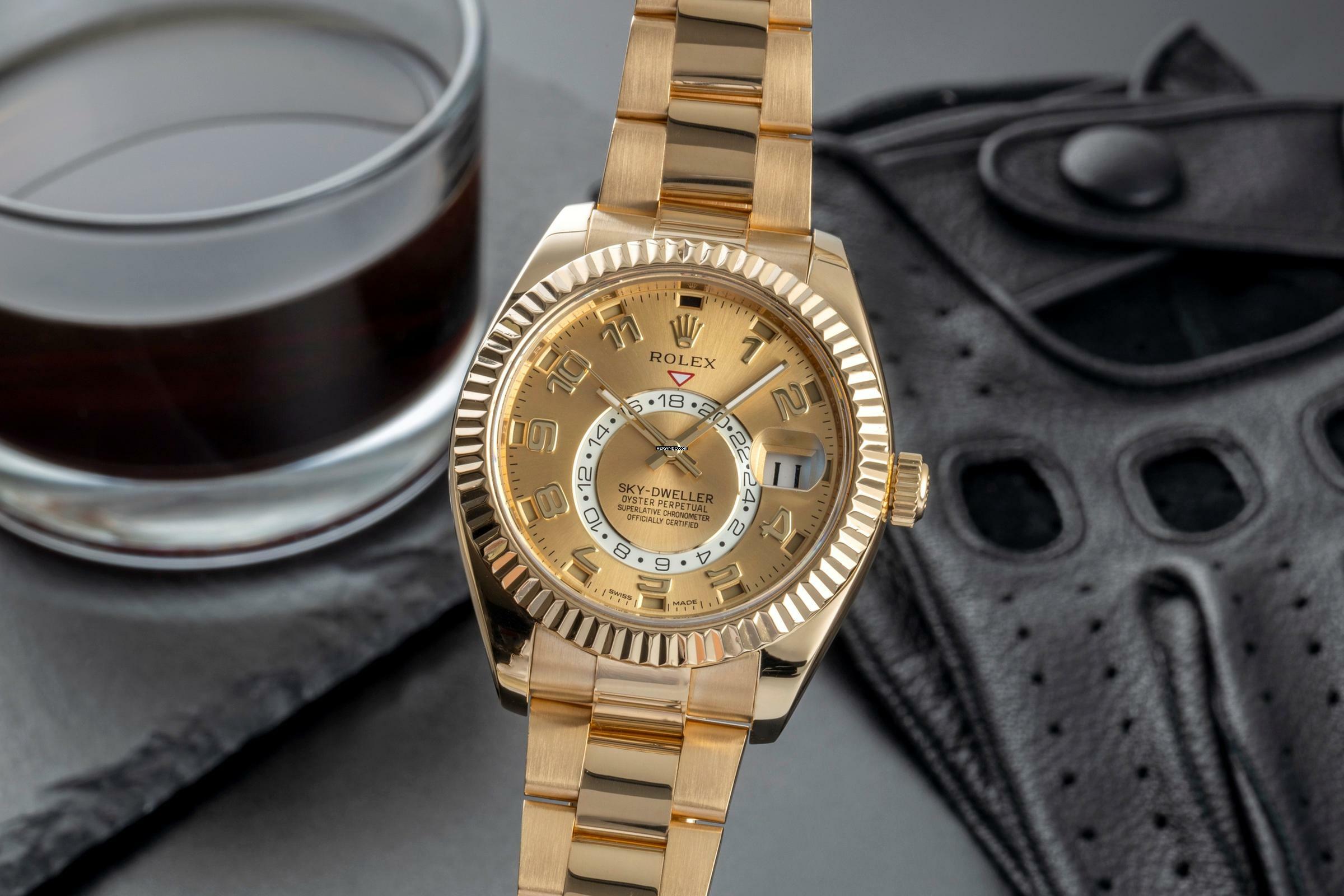 Rolex Sky-Dweller 18k (0,750) Gold Automatik Herrenuhr Ref. 326938 B&P 2016