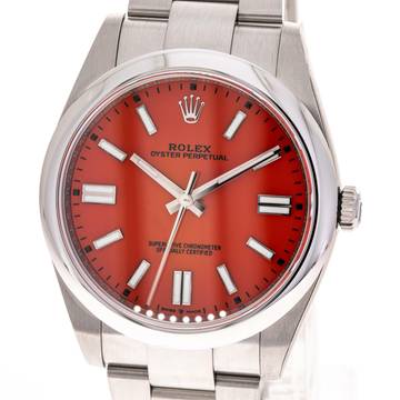  Rolex Oyster Perpetual 41 Red – 124300 – like NEW – 2020 Full Set 