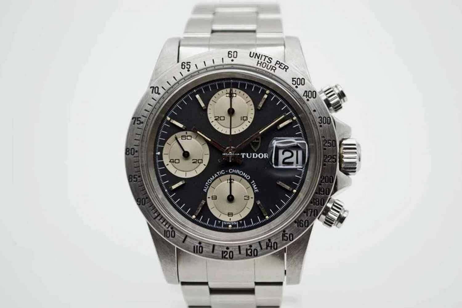 Tudor Oysterdate Big Block 94300 Solo Dial mit neuem Service aus 1979