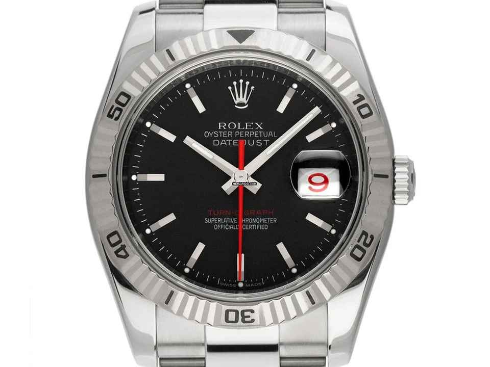  Rolex Datejust Turn-O-Graph Turn-O-Graph Red Date Ref.116264 2007 Full Set sehr gut Vintage Datejust Turn-O-Graph Stahl 18kt Weißgold Red Date 