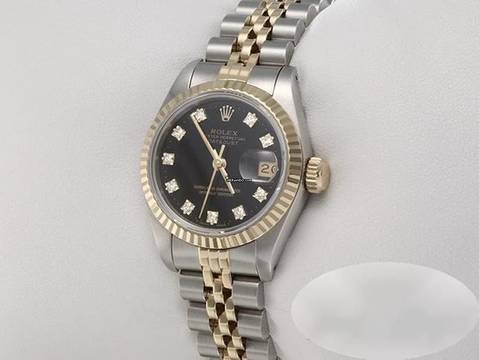  Rolex Lady-Datejust Edelstahl Gelbgold 750 Diamanten Automatik 18kt Yellow Gold Stahl Stainless Steel Jubilé-band Chronometer Oyster Black Dial 