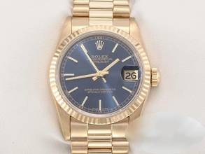 Thumbnail von Rolex Datejust 31 31mm Gelbgold 750 Automatik Rolex-service: 2025 18kt Yellow Gold Damen President-band Chronometer Oyster White Dial