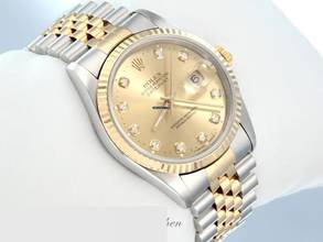 Thumbnail von Rolex Datejust 36 36mm 16233 2000 Diamanten Stahl Gelbgold 750 Automatik Gold