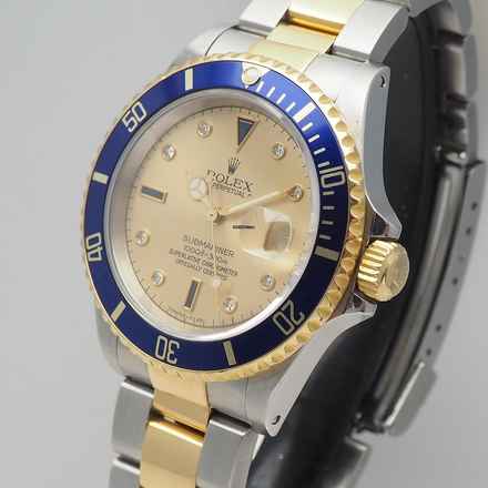  Rolex Submariner Date 16613 Serti Diamonds dial Stahl/Gold 18k B+P Wempe 