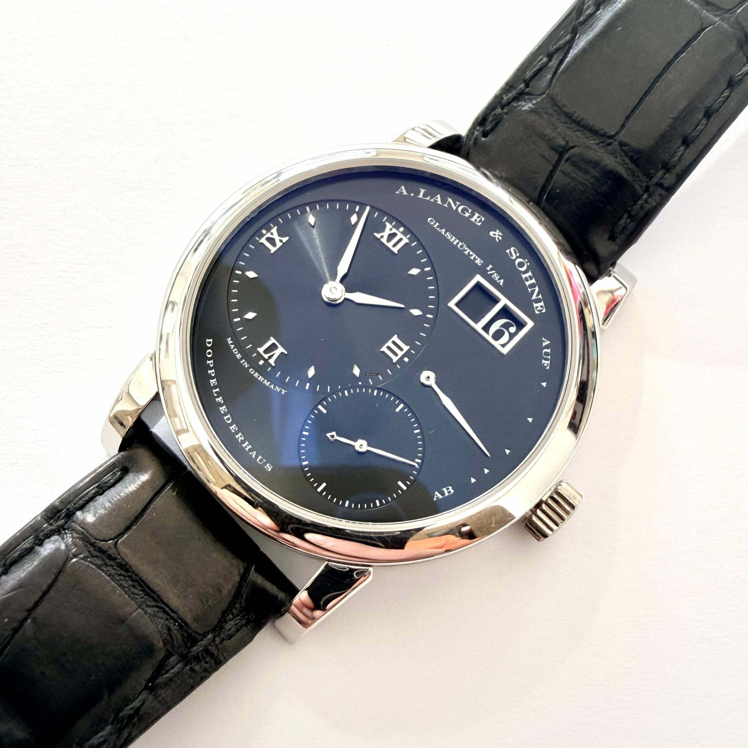 Thumbnail von A. Lange & Söhne Lange 1 Platin Black Dial Darth / Service bei A. Lange & Söhne