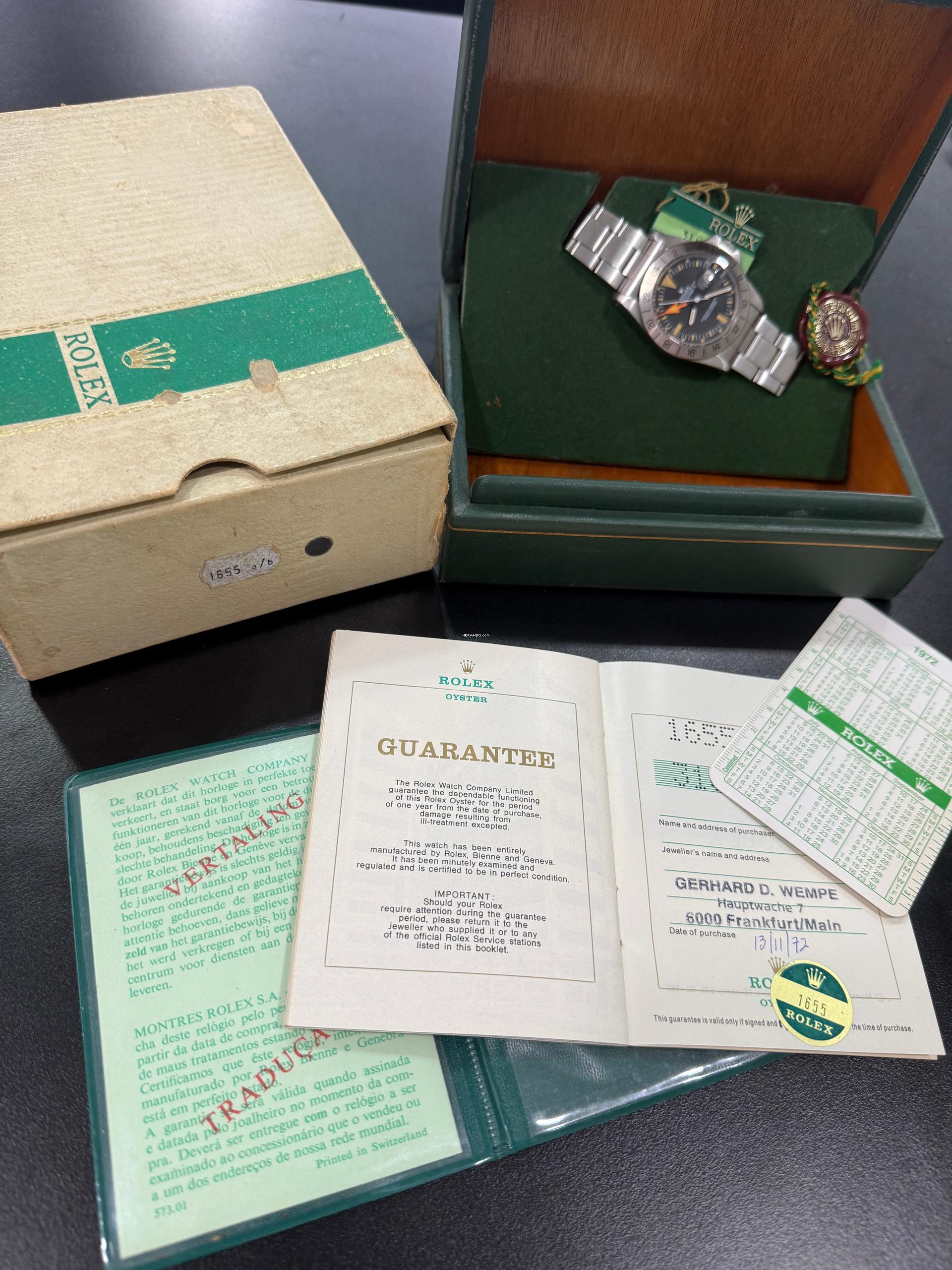 Rolex Explorer II “Steve McQueen Orange Hand Freccione” Rare MK1 “Straight Second Hand” Full Set