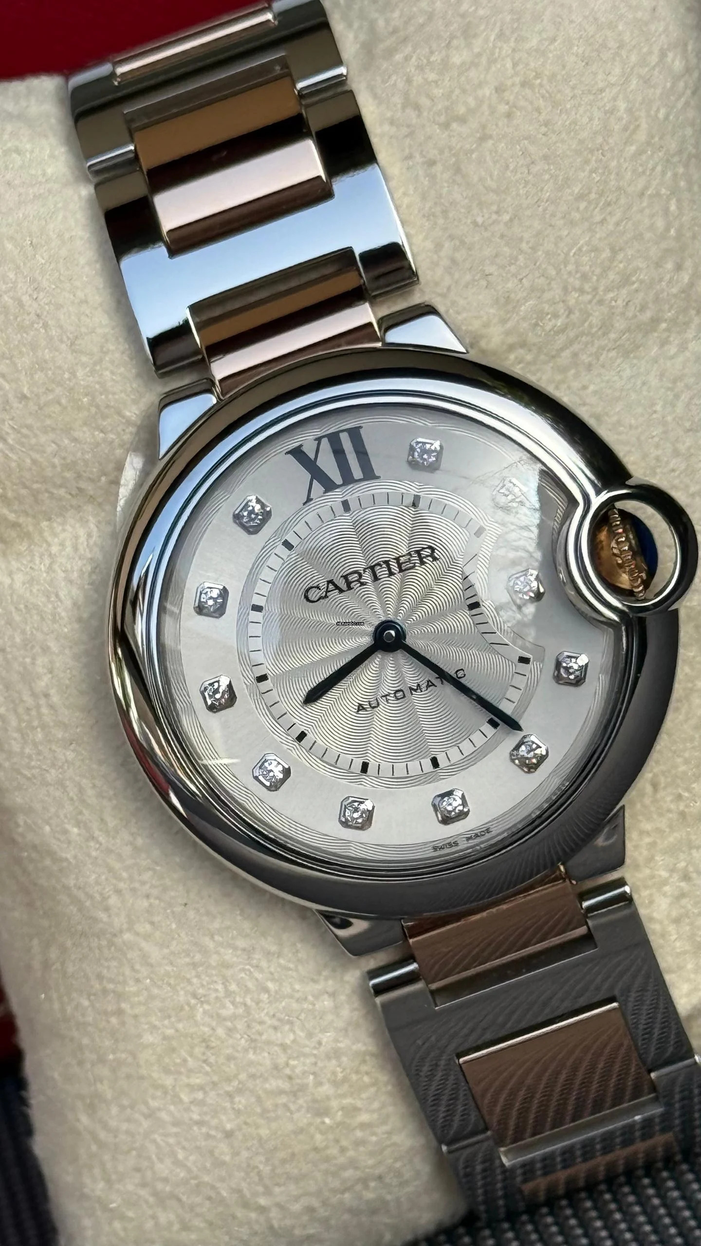 Cartier Ballon Bleu 36mm Rosegold/steel diamond dial - top condition