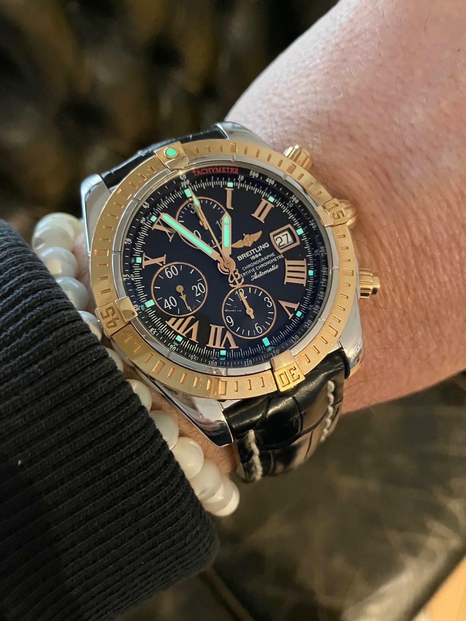 Thumbnail von Breitling Chronomat Evolution Gold Bezel / Box+Papiere