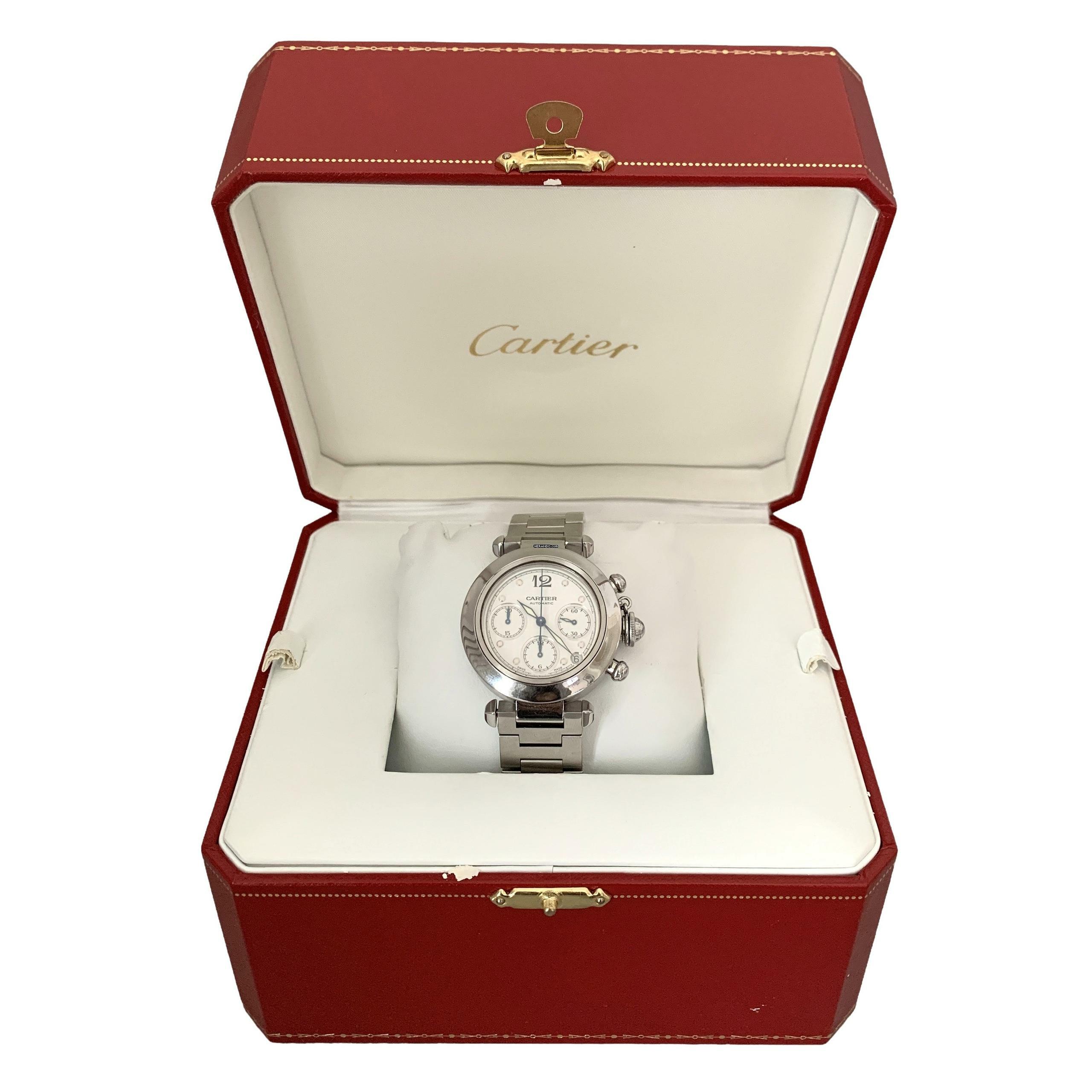 Thumbnail von Cartier Pasha C chronograph 2412 white dial Automatic 2009