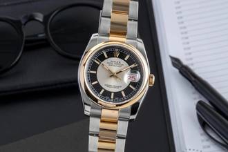 Thumbnail von Rolex Datejust 36 Stahl / Gold Tuxedo Dial Automatik Ref. 116203 F-Serie B&P 2005