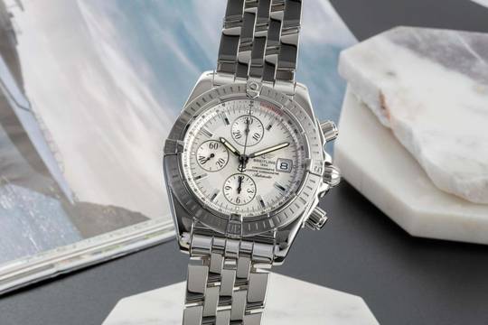  Breitling Chronomat Evolution Chronograph Stahl Automatik Ref. A13356 Papiere 