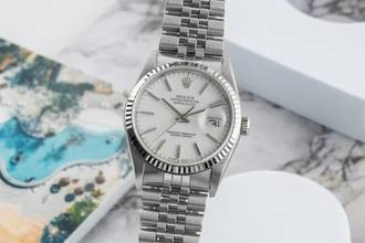 Thumbnail von Rolex Datejust 36 White Dial Stahl Weissgold Automatik Jubilee Ref 16234 L-Serie