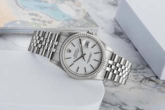 Thumbnail von Rolex Datejust 36 White Dial Stahl Weissgold Automatik Jubilee Ref 16234 L-Serie