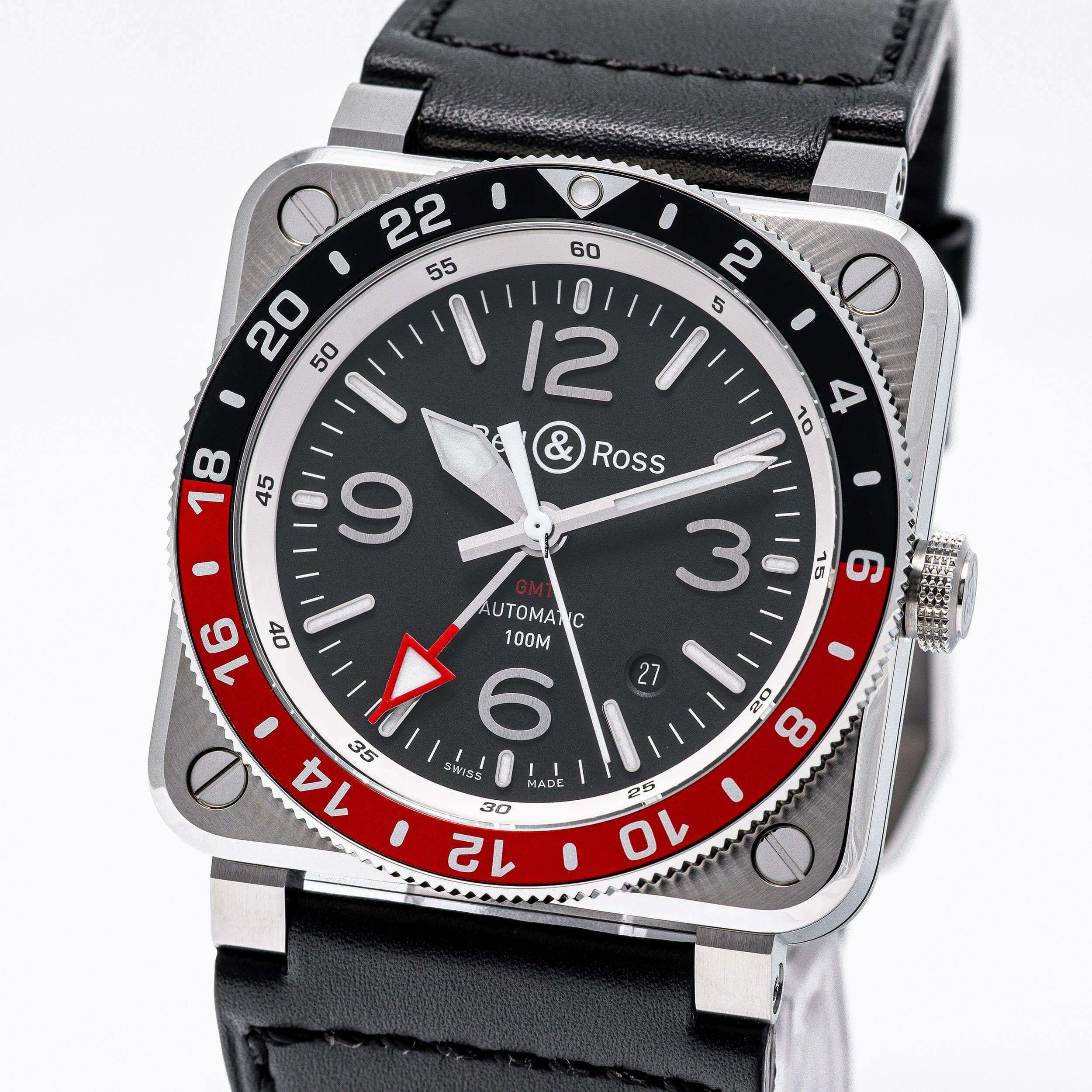  Bell & Ross BR 03 BR0393 GMT 42mm – BR0393-BL-ST/SCA – like NEW – 10/2025 Full Set 