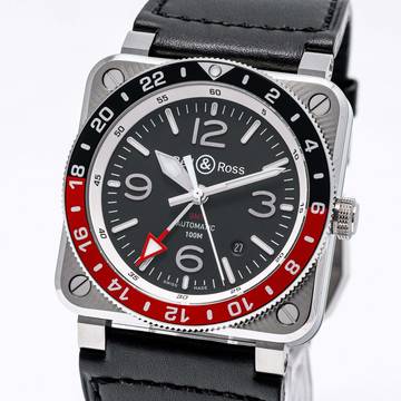  Bell & Ross BR 03 BR0393 GMT 42mm – BR0393-BL-ST/SCA – like NEW – 10/2025 Full Set 