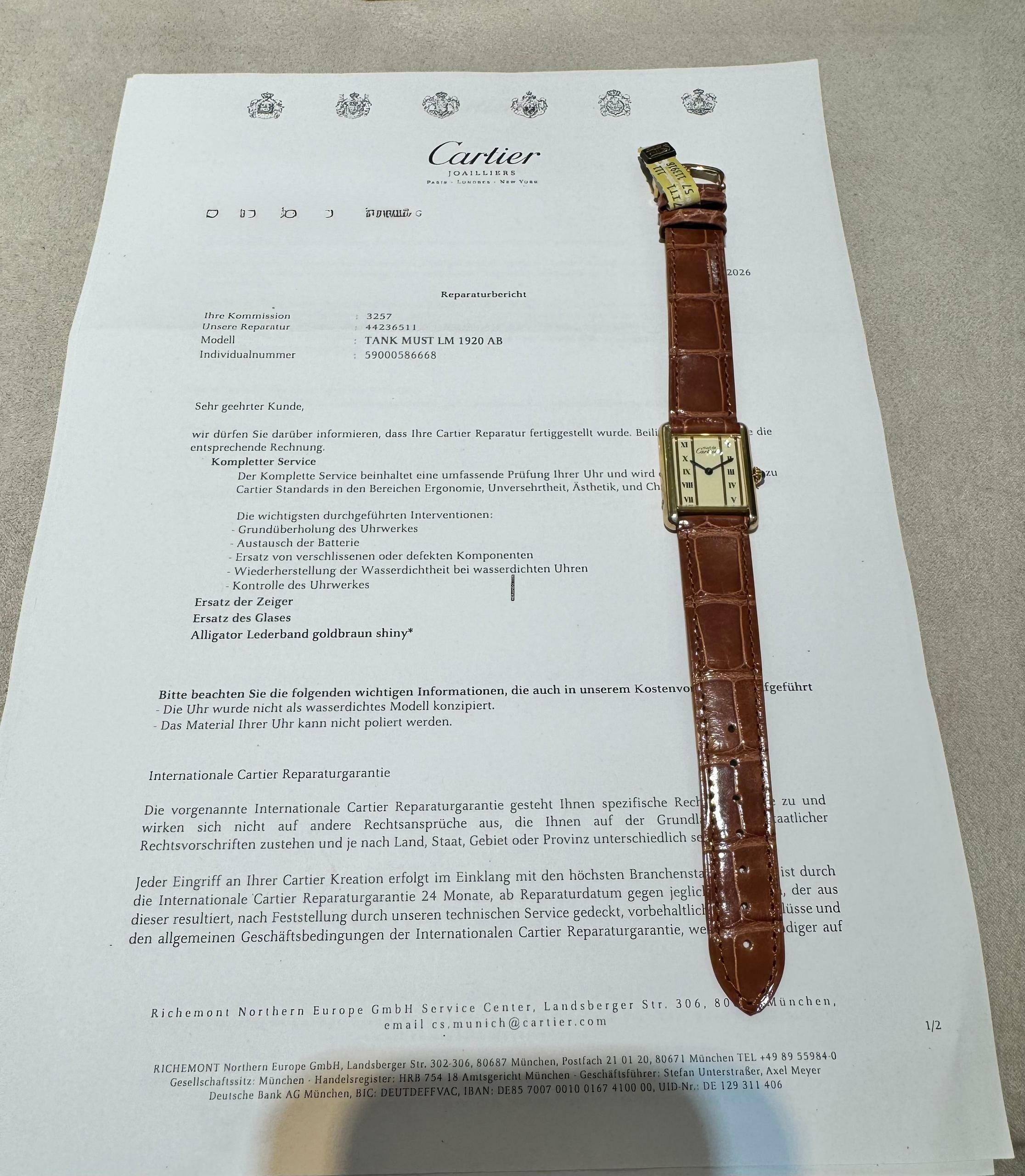 Thumbnail von Cartier Tank Vermeil Must Vermeil Full Set