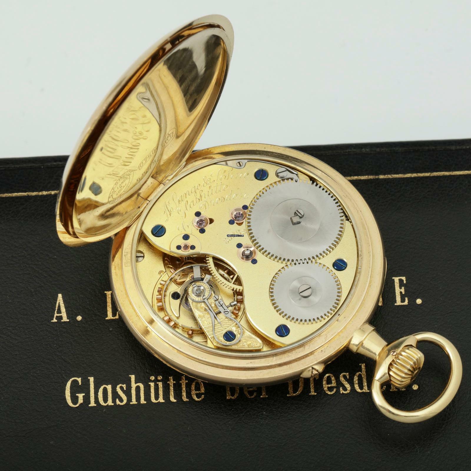 Thumbnail von A. Lange & Söhne Qualität 1A 18k Gold Taschenuhr Retailed by F. Krüssmann y Cia. Rio de Janeiro 1906 Hergestellt für den Südamerikanischen Markt
