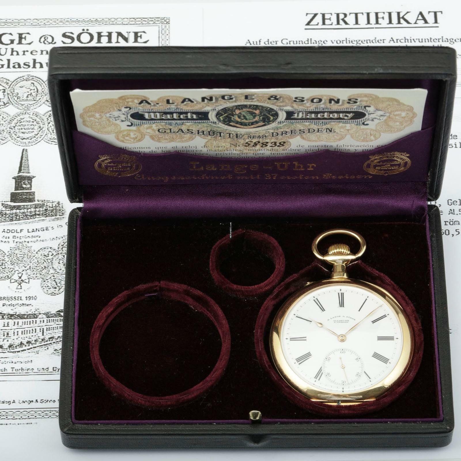 Thumbnail von A. Lange & Söhne Qualität 1A 18k Gold Taschenuhr Retailed by F. Krüssmann y Cia. Rio de Janeiro 1906 Hergestellt für den Südamerikanischen Markt