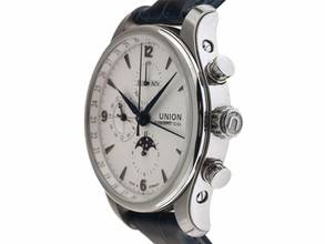 Thumbnail von Union Glashütte Belisar Chronograph Ref.D009425A 2021 Full Set wie Neu Vintage Belisar Chronograph Vollkalender Mondphase Krokoleder Faltschließe