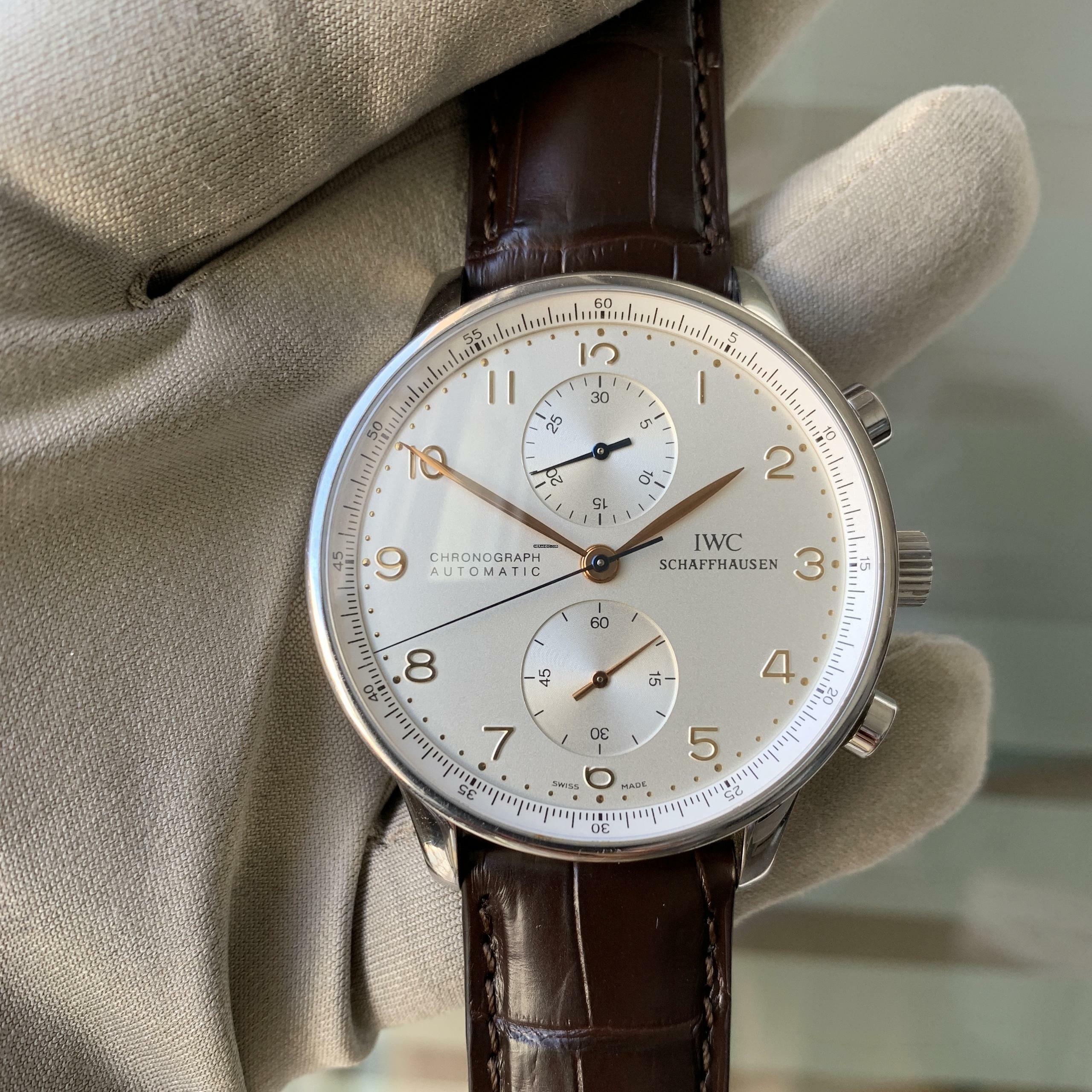 Thumbnail von IWC Portugieser Chronograph Portuguese IW3714 Chronograph silver dial 2008 Full Set