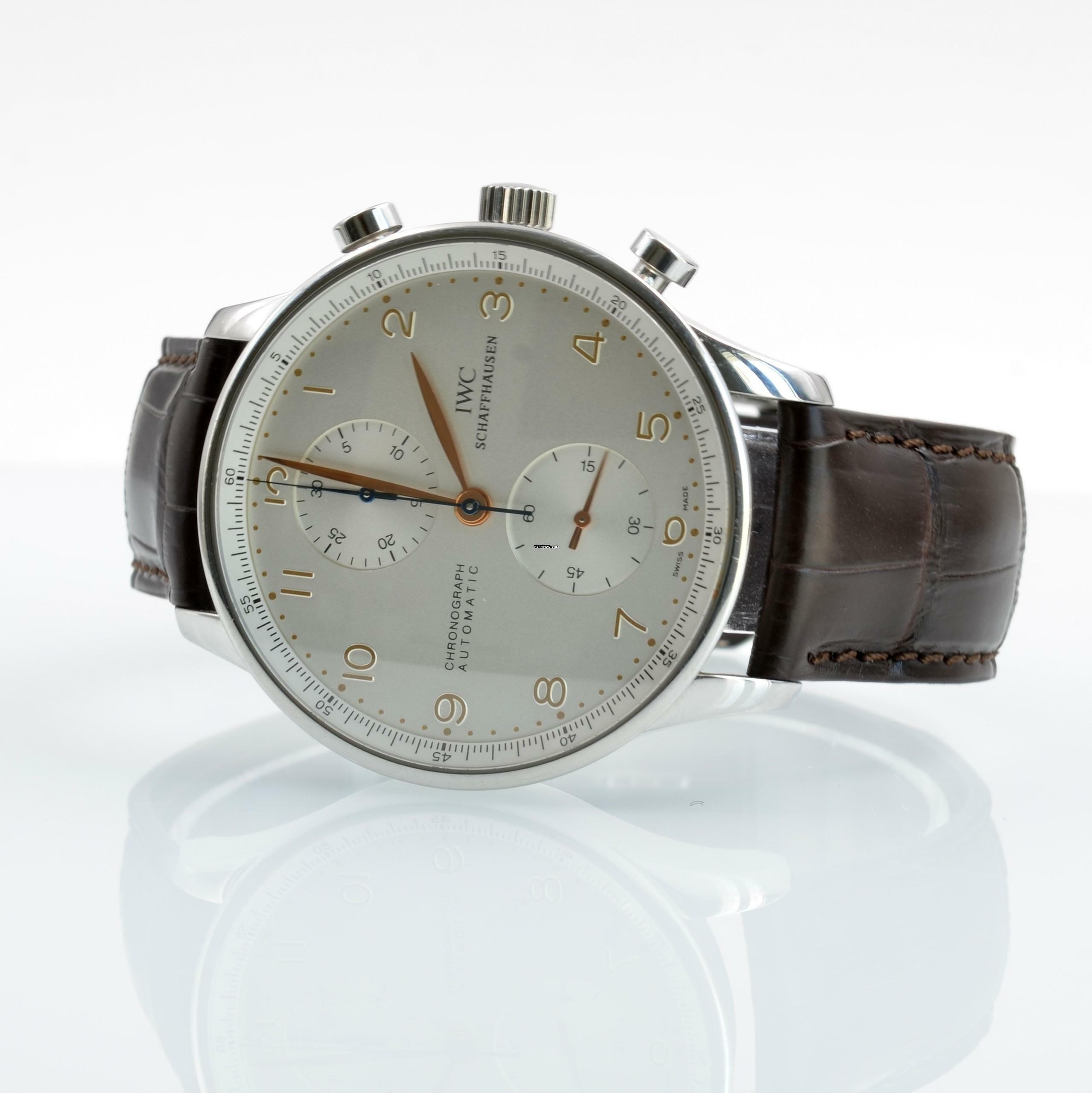 Thumbnail von IWC Portugieser Chronograph Portuguese IW3714 Chronograph silver dial 2008 Full Set